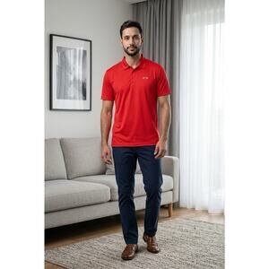 Oakley Icon TN Protect RC Golf Polo Shirt Red Line Mens Size Large